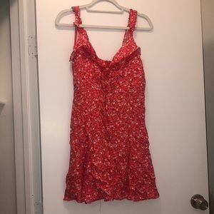 Red and Pink Floral Zara Dress